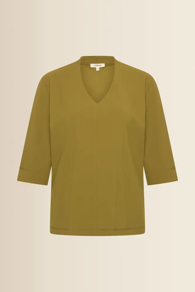 Travel top met v-hals
