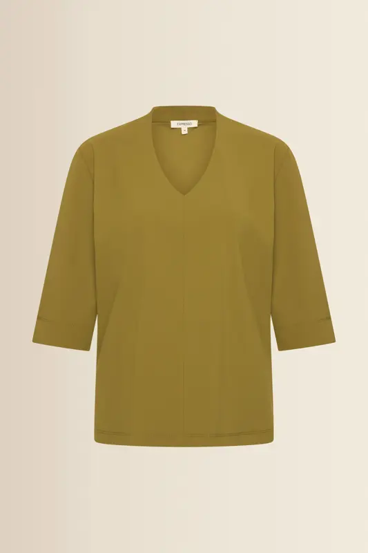 Travel top met v-hals