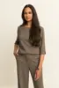 Jersey top met driekwart mouwen
