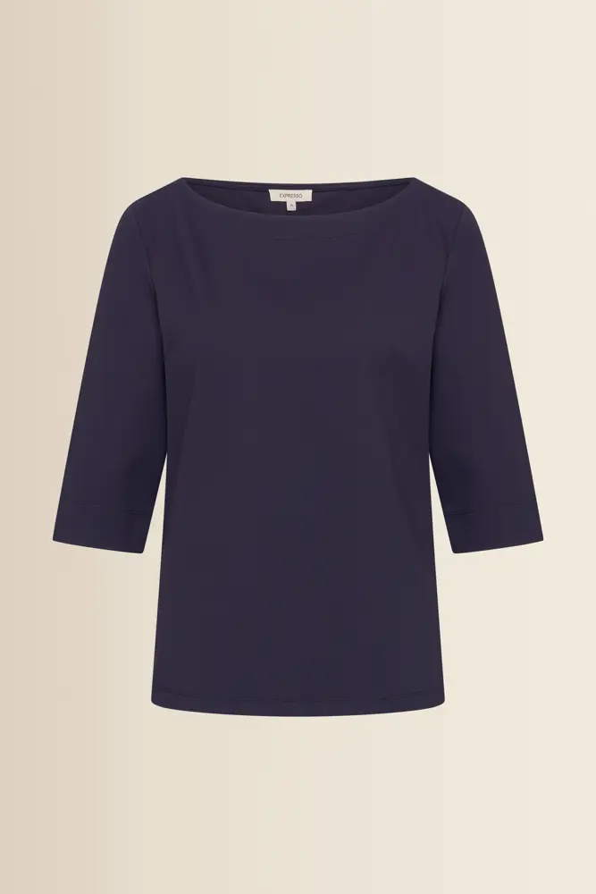 Travel top met boothals