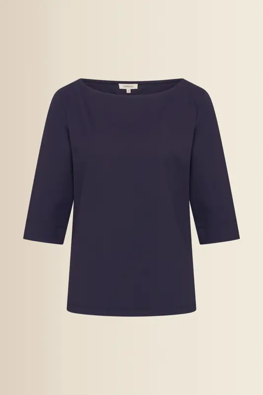 Travel top met boothals