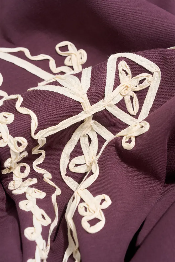 Sweater met geborduurde mouwen