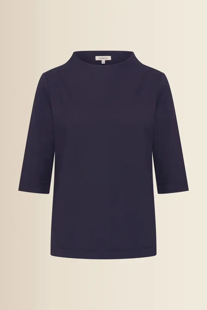 Travel top met opstaande hals
