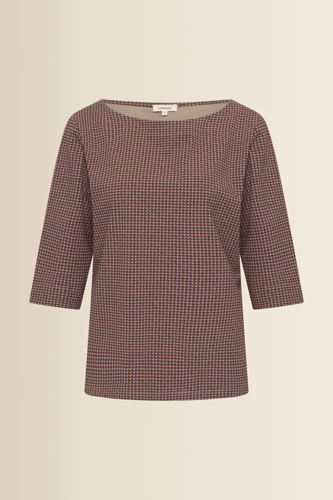 Travel top met grafische print