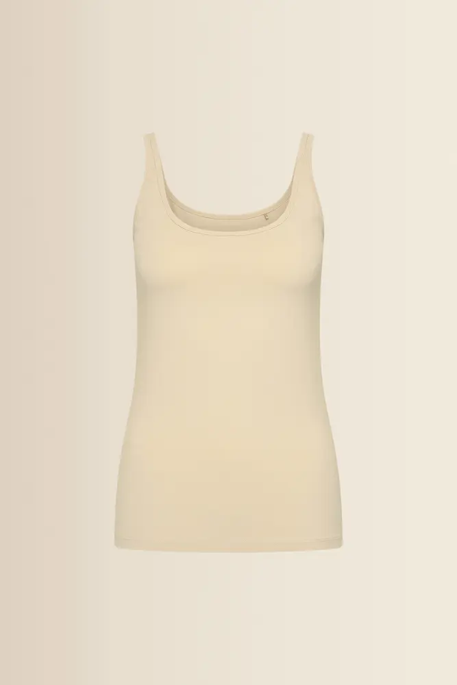 Jersey singlet met ronde hals