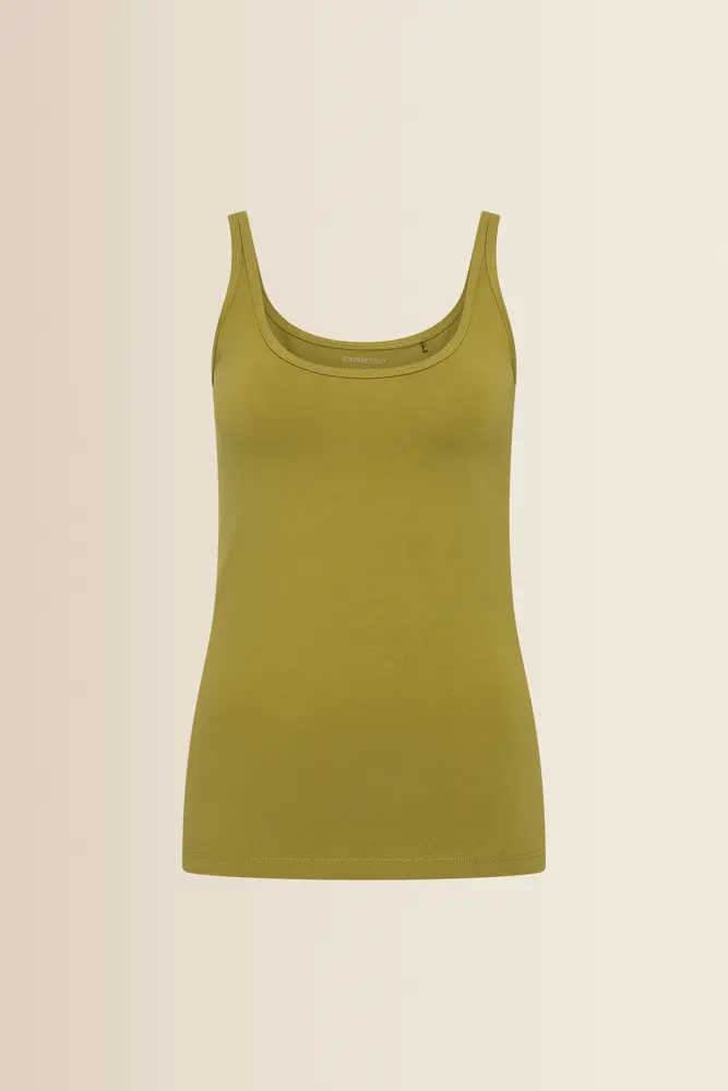 Jersey singlet met ronde hals