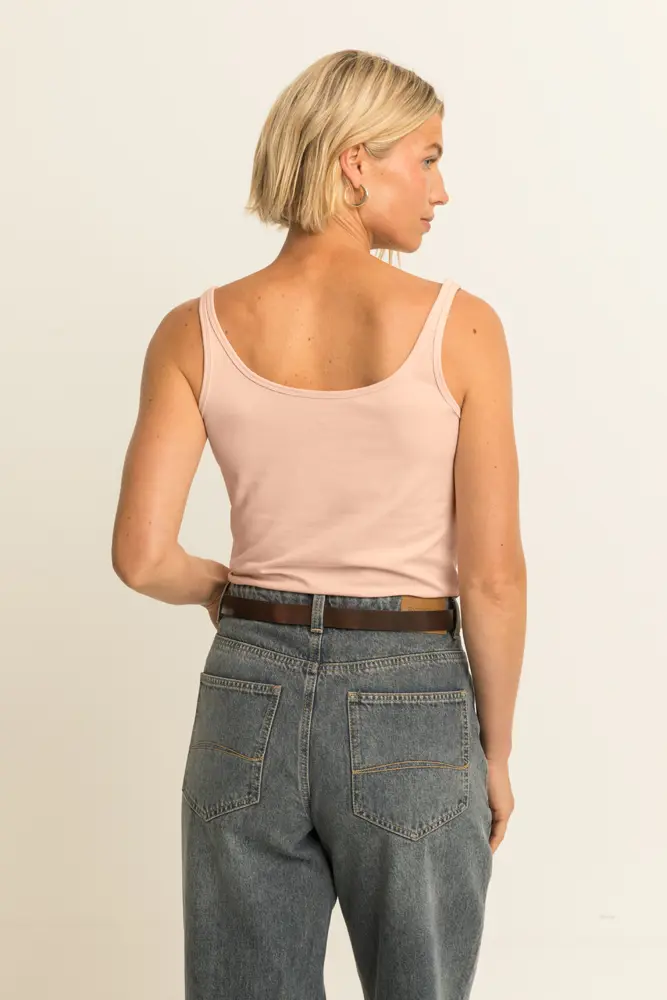 Jersey singlet met ronde hals