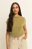 Jersey top met opstaande hals