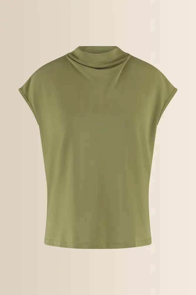 Jersey top met opstaande hals
