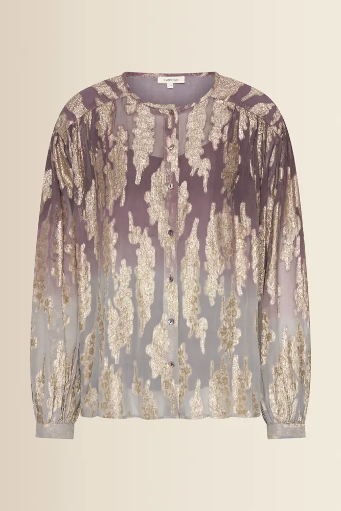 Blouse met metallic print
