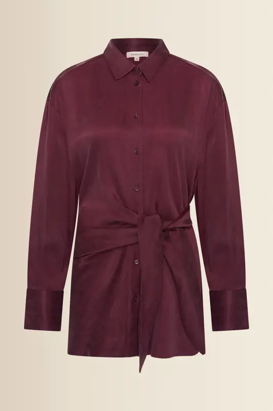 Satijnlook blouse met strikdetail