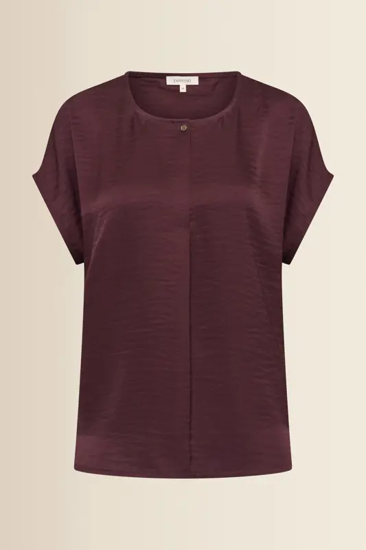 Satijnlook top met knoopdetail