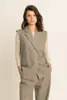 Lang gilet met ceintuur