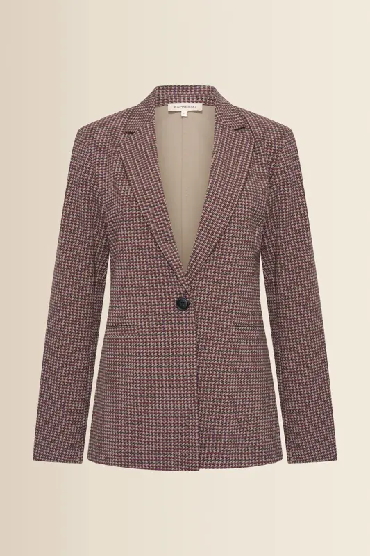 Geruite blazer met reverskraag
