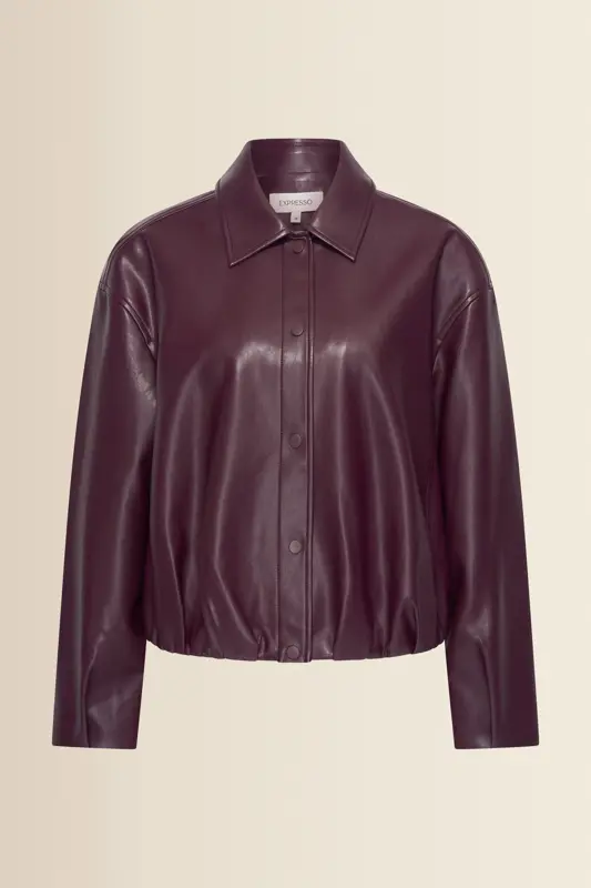 Kort leerlook jack