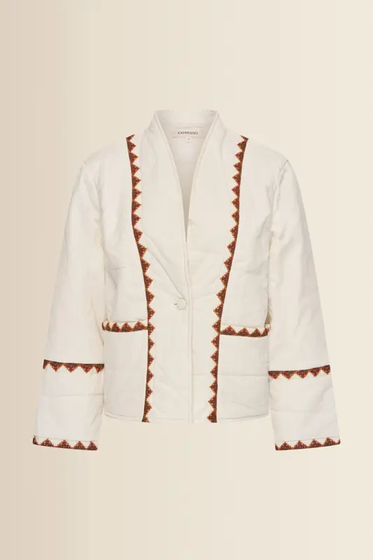 Gewatteerd jasje met borduurdetails