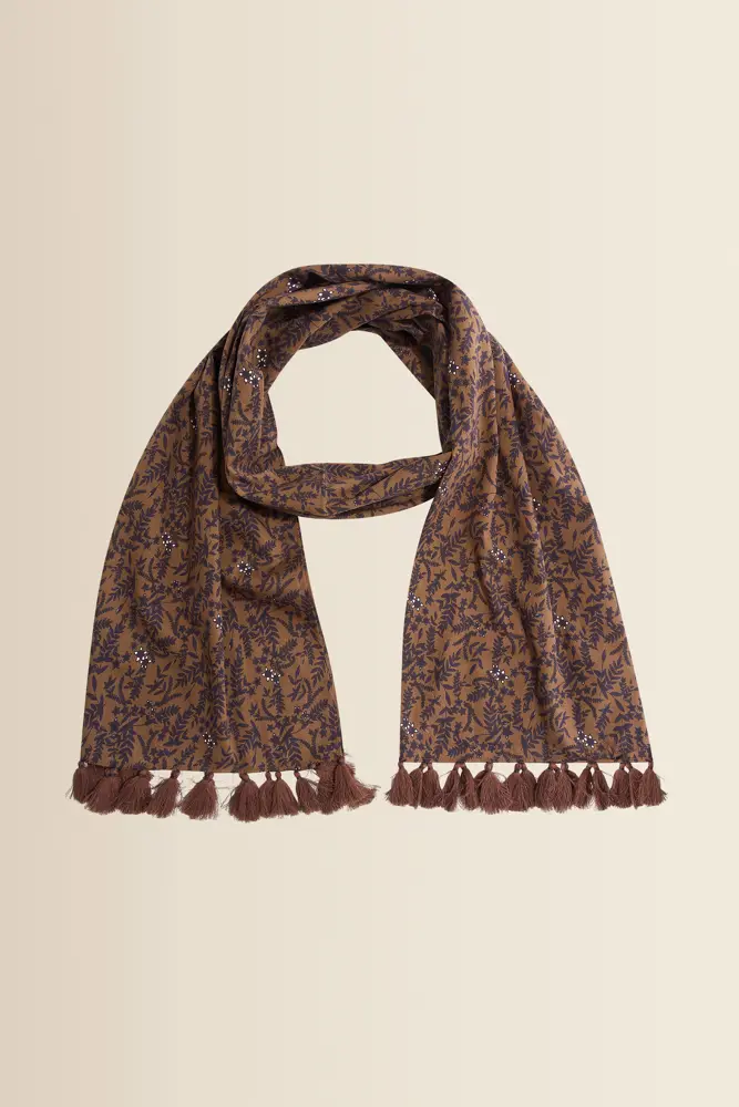 Shawl met botanische print