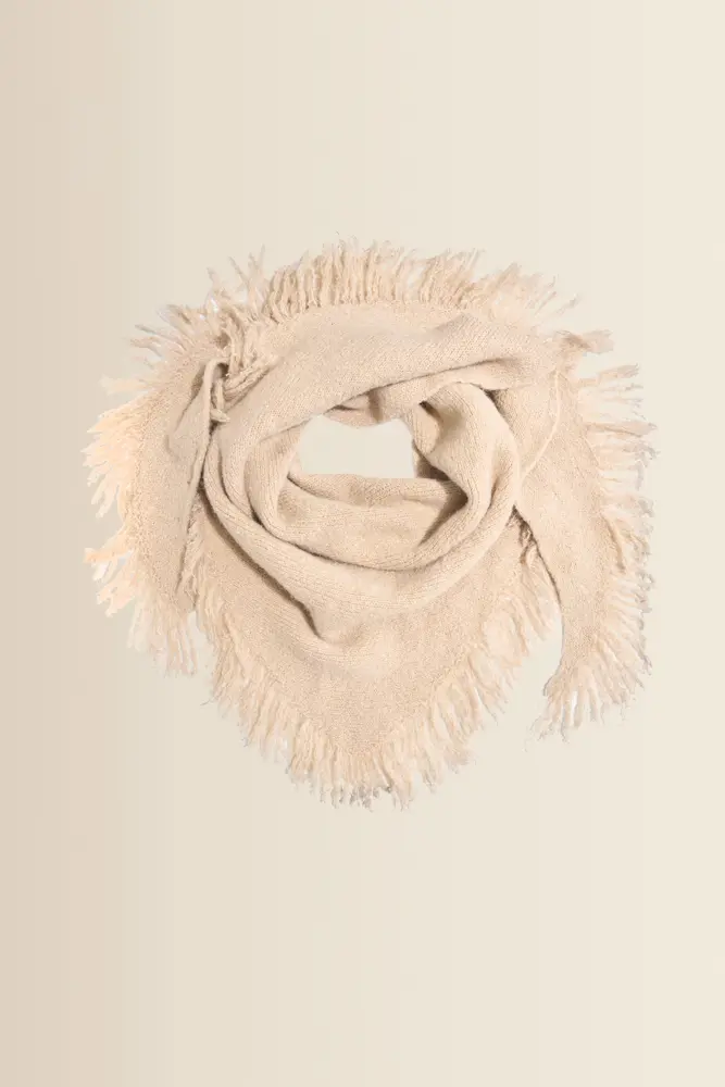 Gebreide shawl met franjes