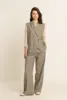 Pantalon met plooien en wijde pijpen