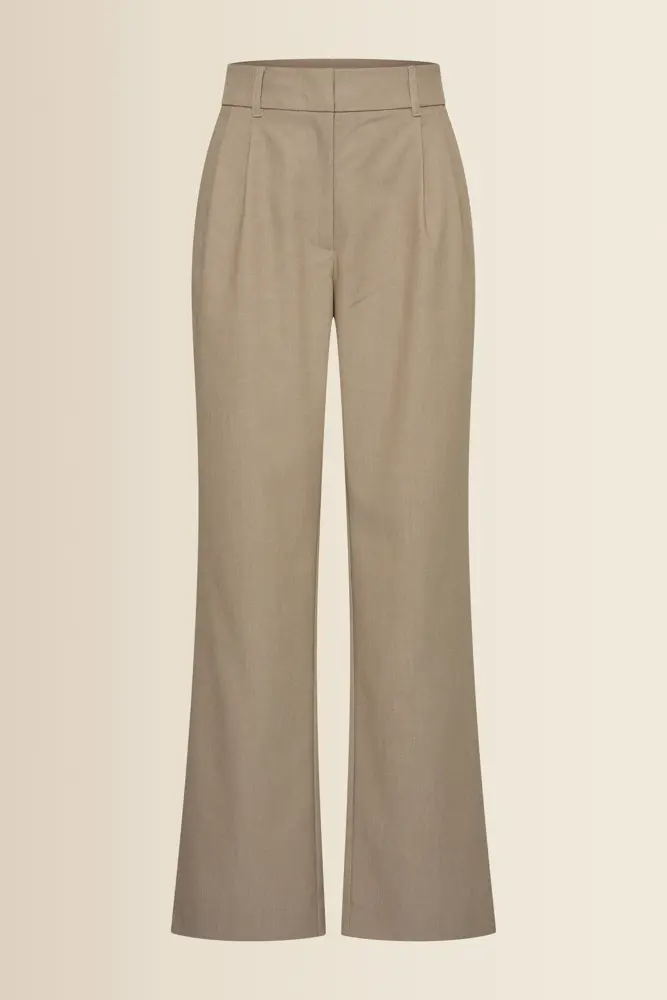 Pantalon met plooien en wijde pijpen