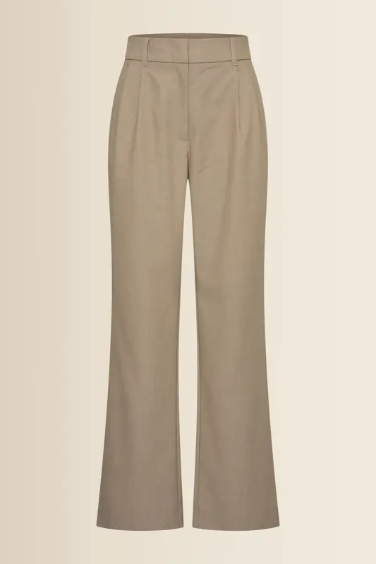 Pantalon met plooien en wijde pijpen