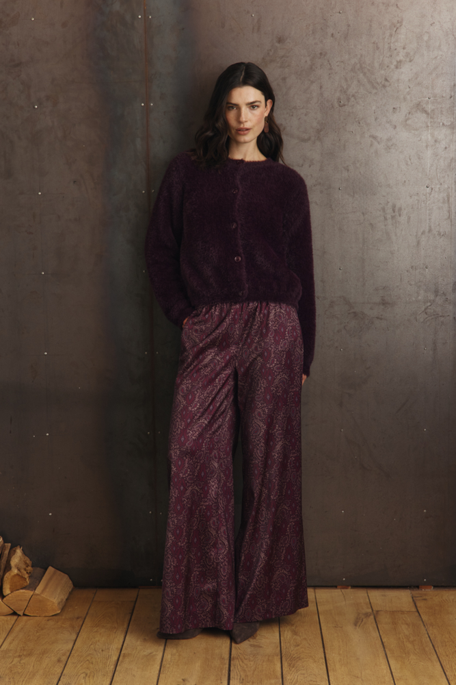 Wide leg broek met paisleydessin