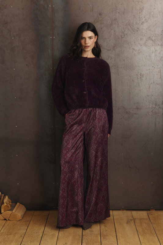 Wide leg broek met paisleydessin