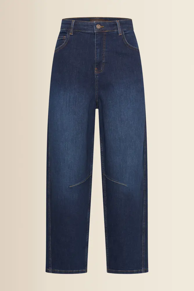 Donkerblauwe jeans met deelnaden