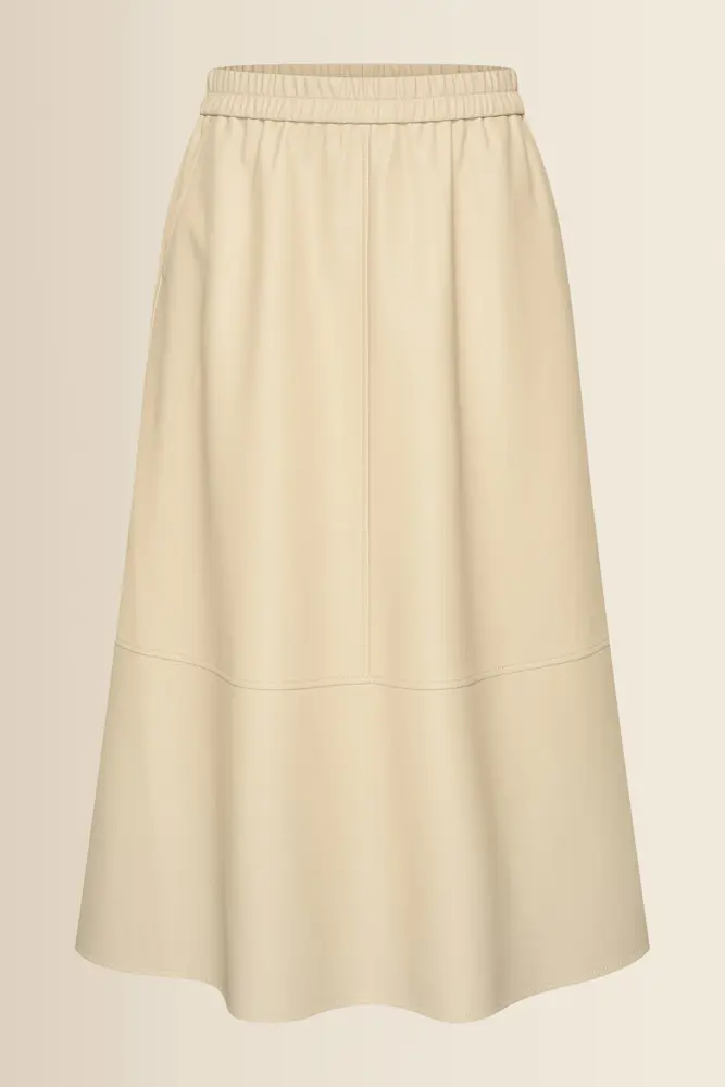 Leerlook uitlopende rok