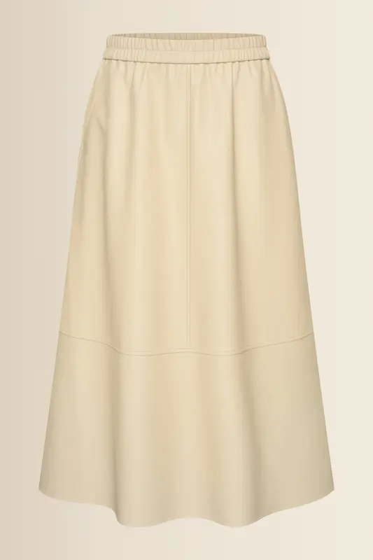 Leerlook uitlopende rok