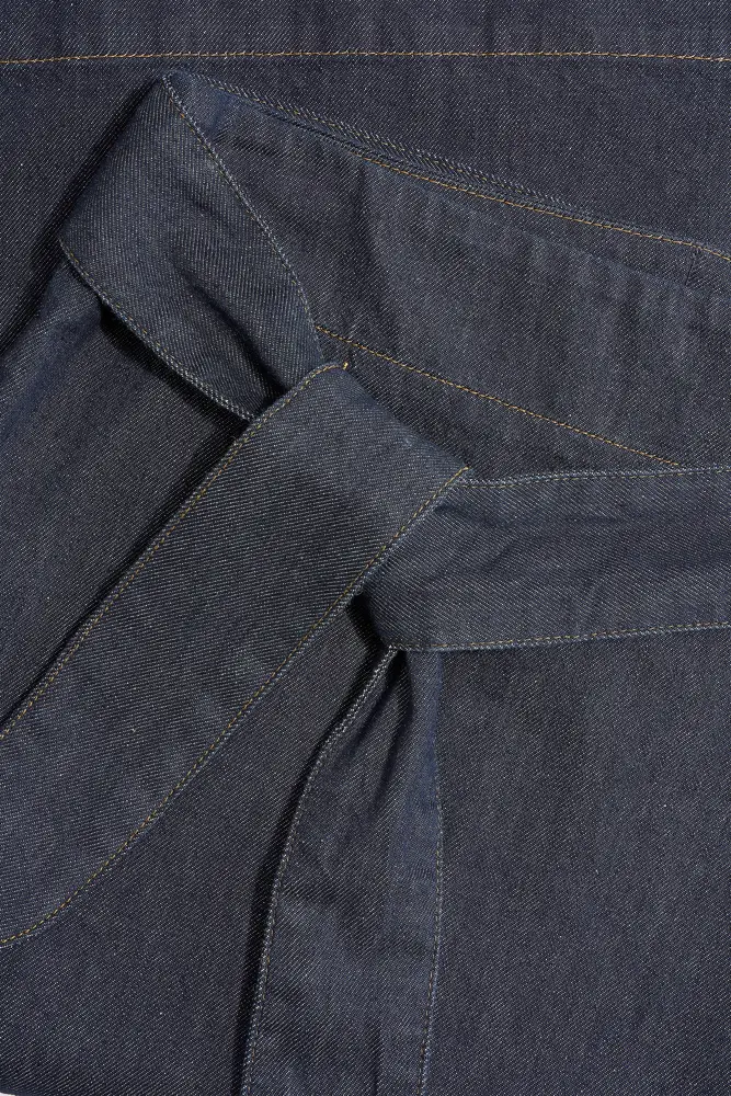 Denim overslagrok met ceintuur