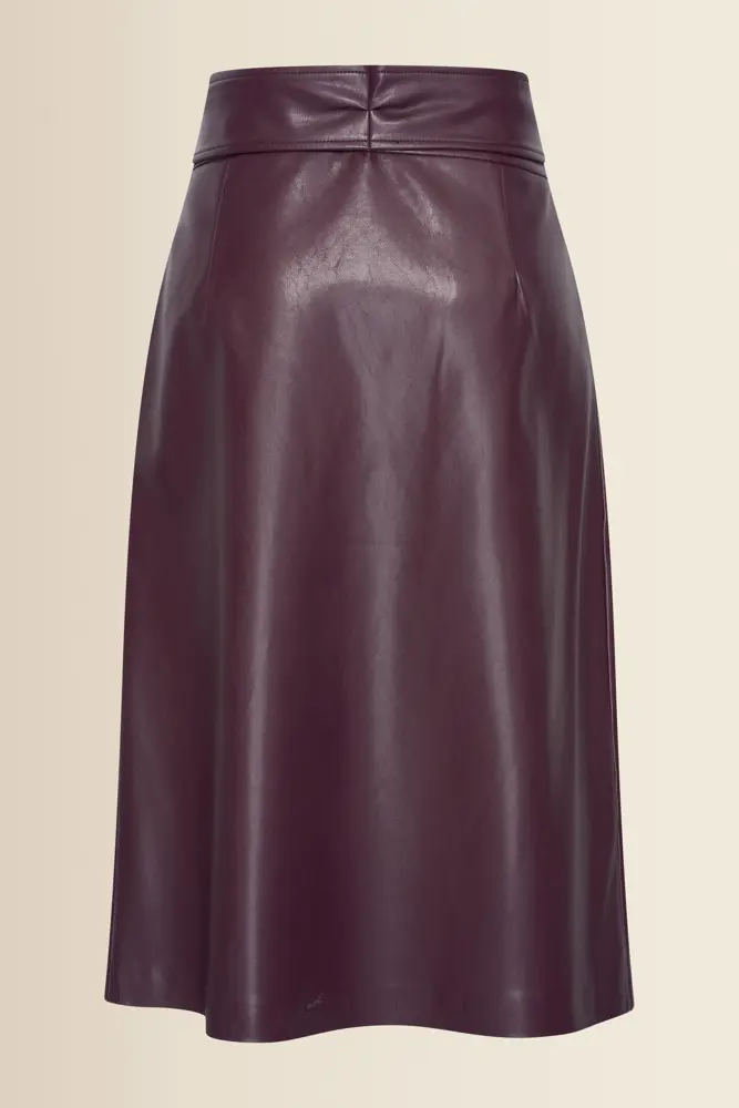 Leerlook rok met overslag