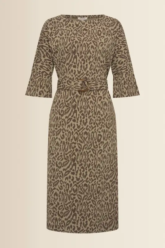 Jersey jurk met ceintuur