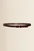Leren riem met dubbele ringgesp