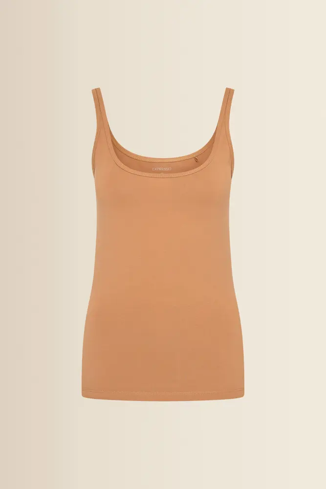 Jersey singlet met ronde hals