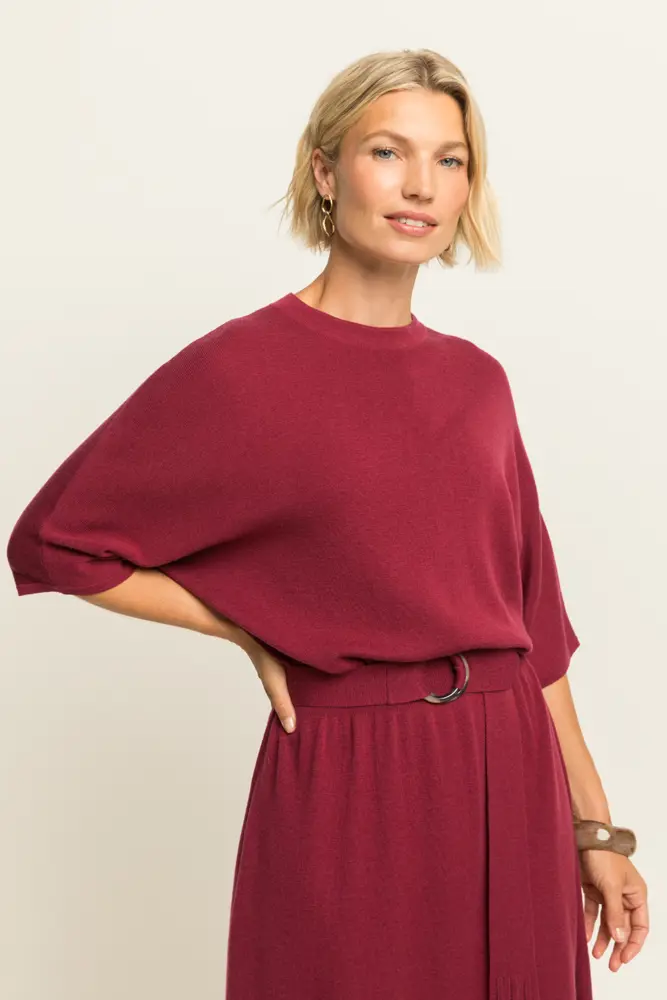 Midi-jurk met ceintuur