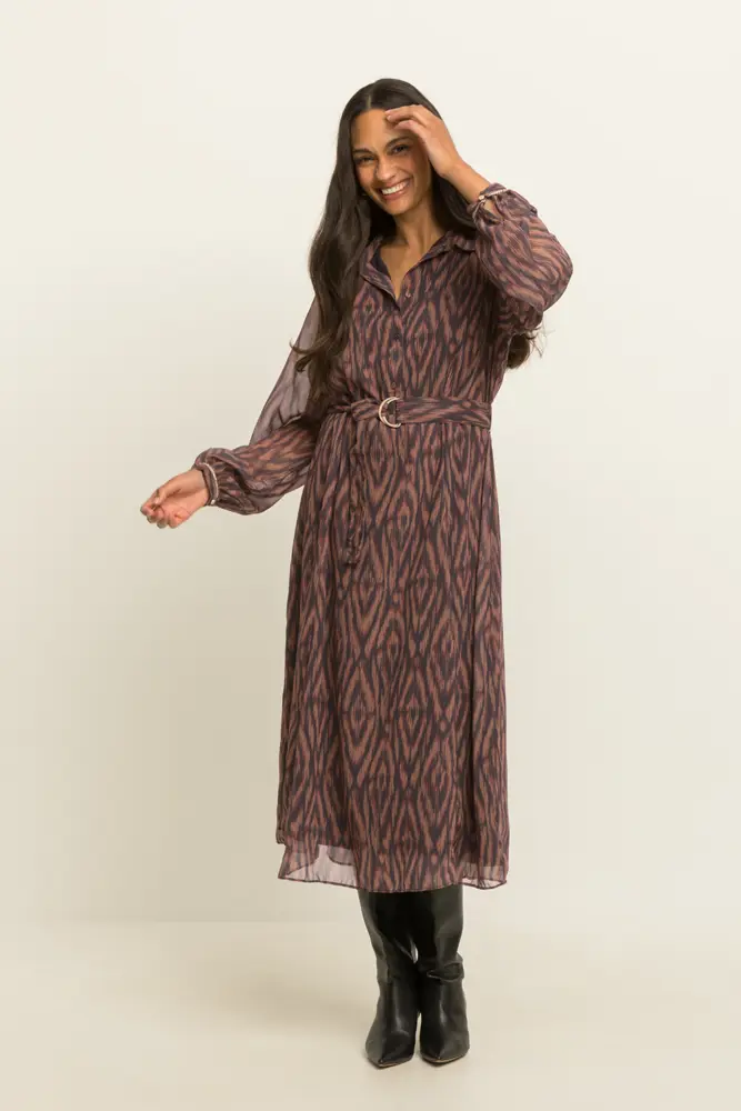 Midi-jurk met abstracte print