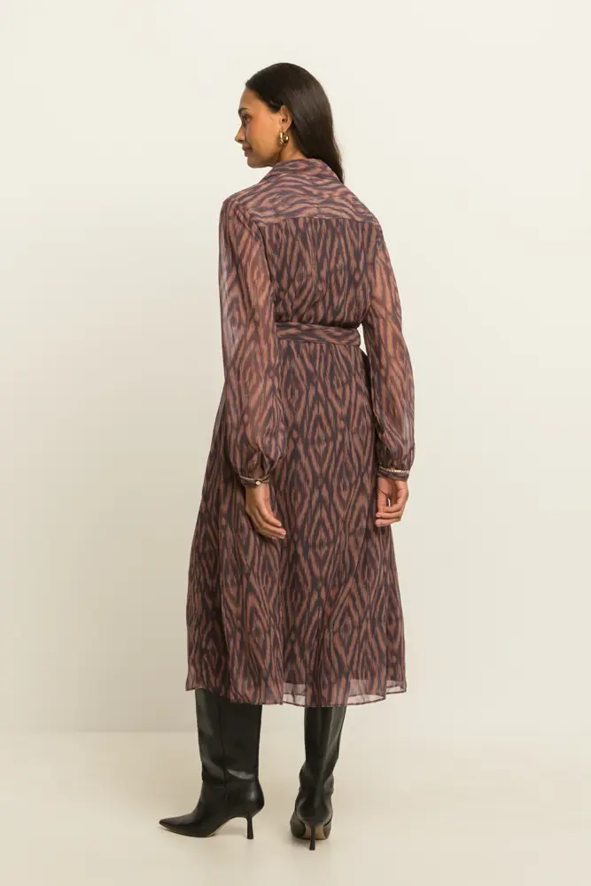 Midi-jurk met abstracte print