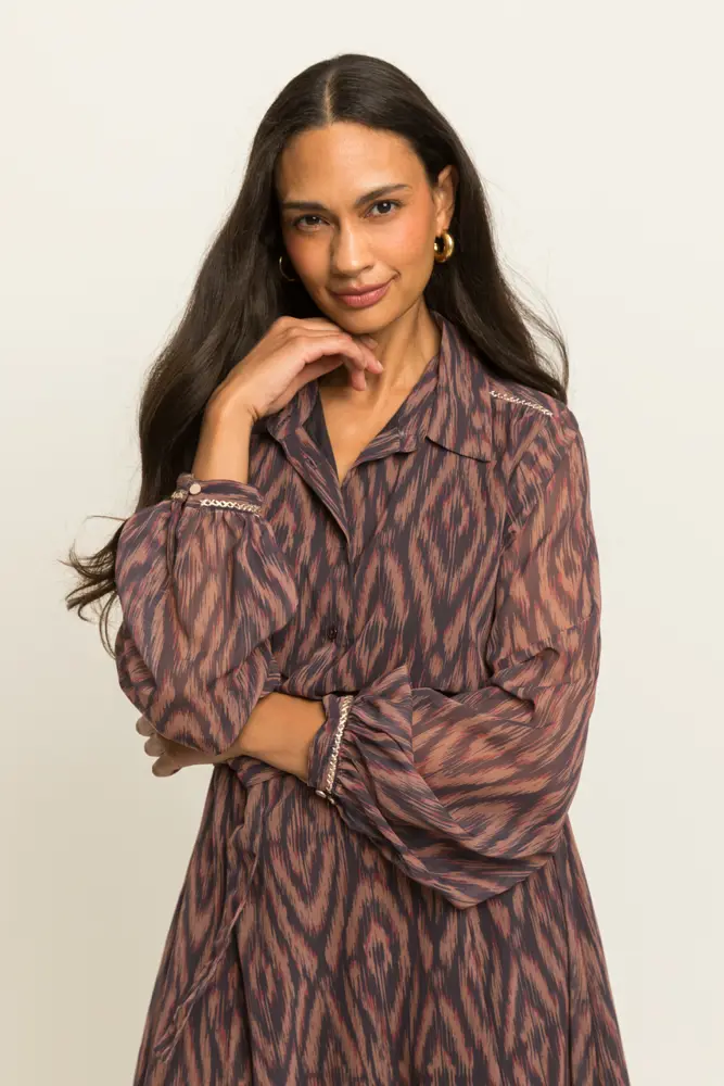 Midi-jurk met abstracte print