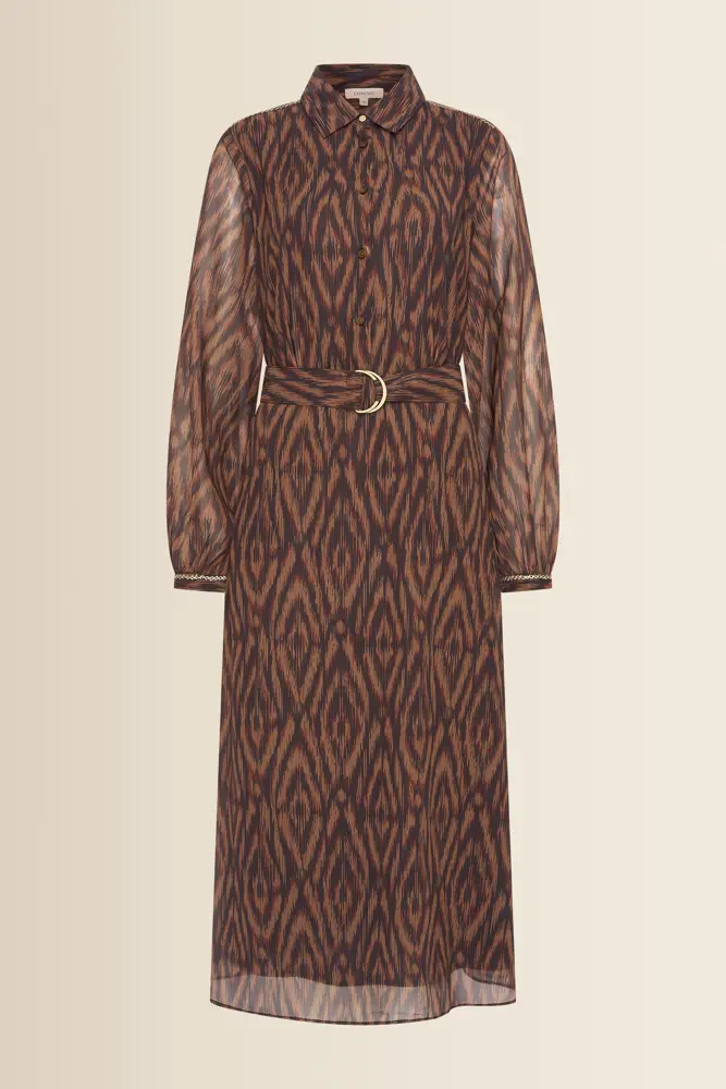 Midi-jurk met abstracte print