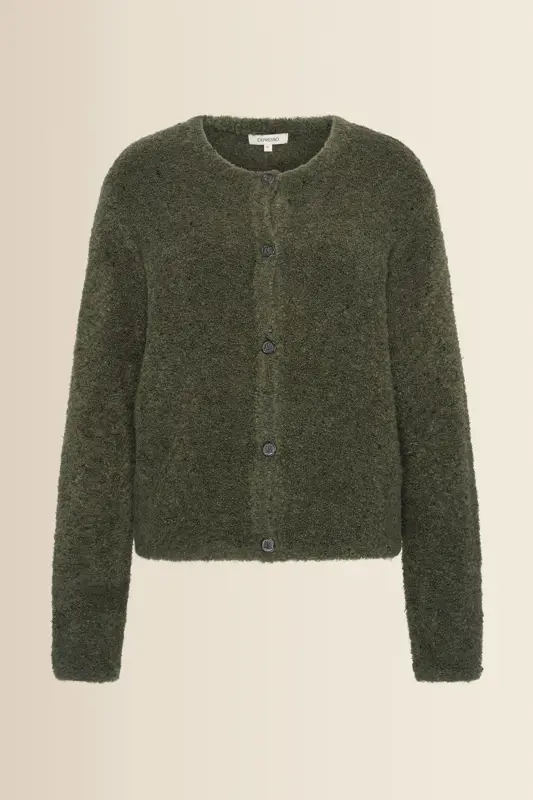 Bouclé vest met knopen