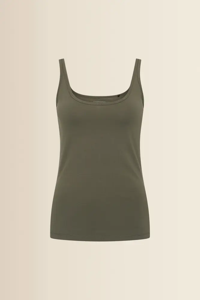 Jersey singlet met ronde hals