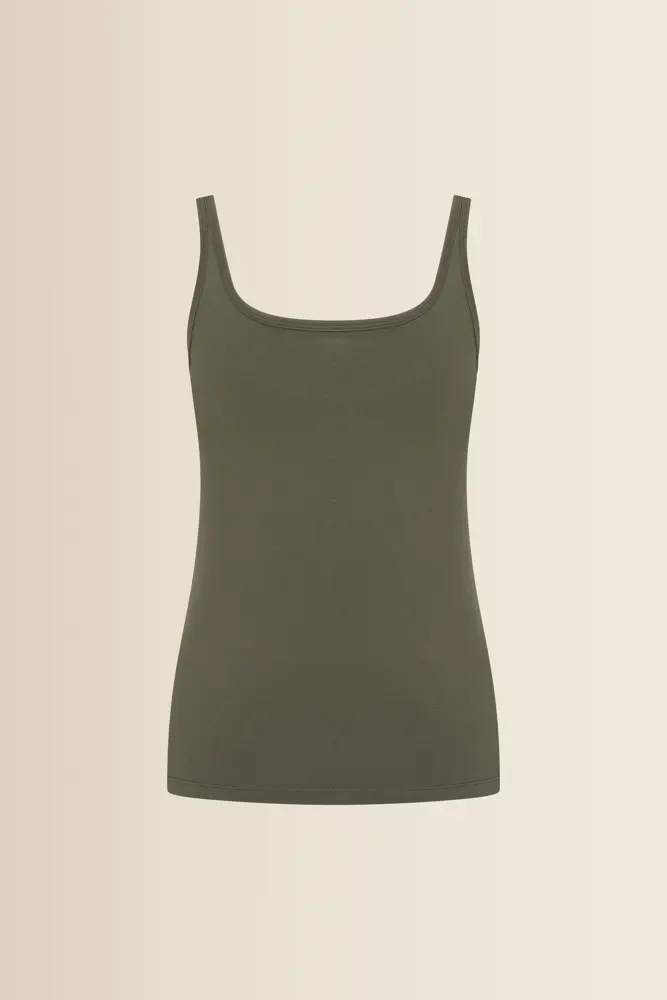 Jersey singlet met ronde hals