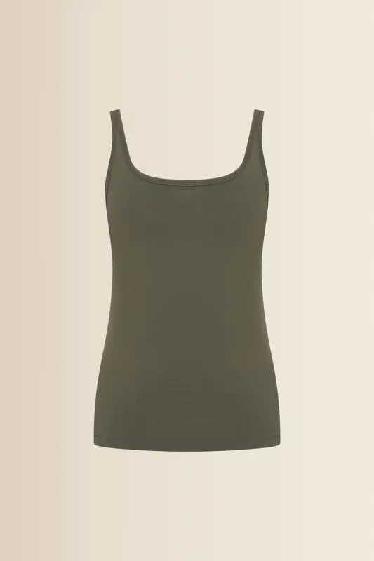 Jersey singlet met ronde hals