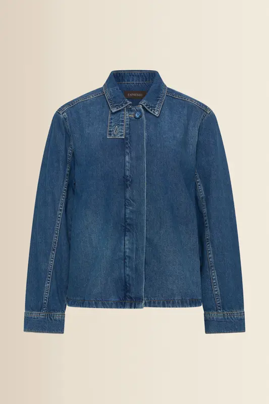 Denim jasje met contrasterende stiksels