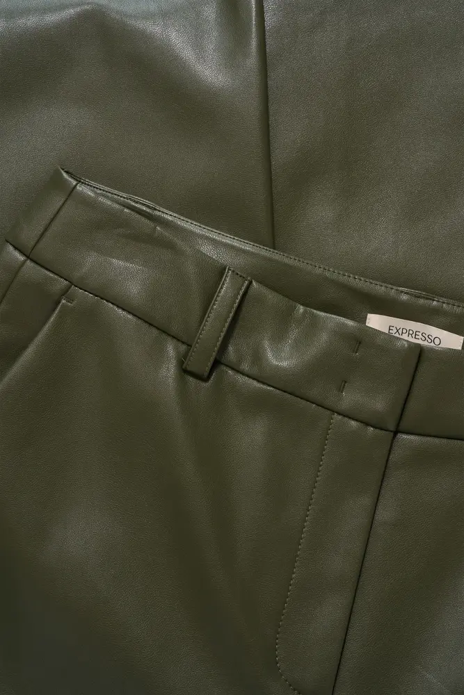 Leatherlook pantalon met wijde pijp