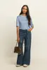 Wide leg jeans met strikceintuur