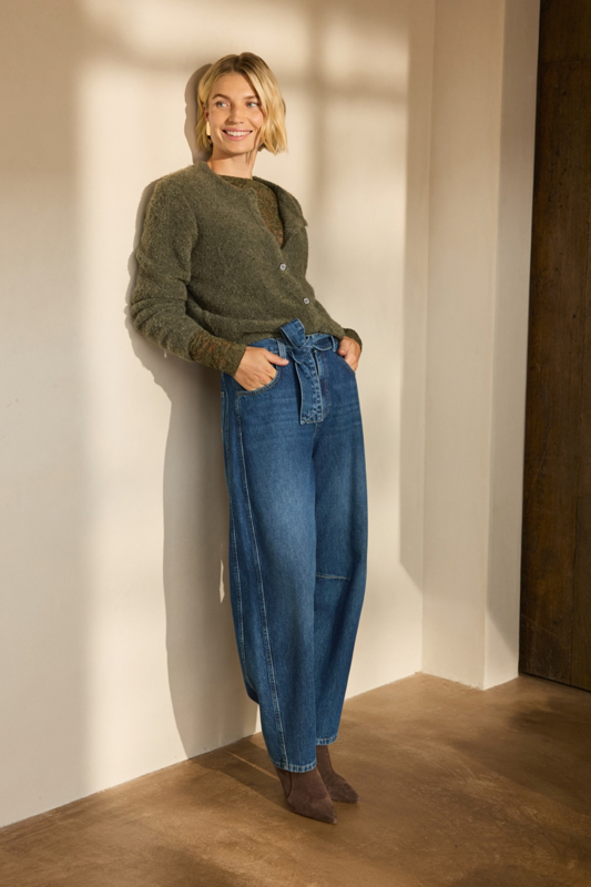 Jeans met strikceintuur