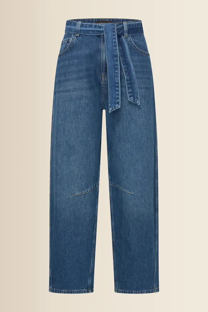 Jeans met strikceintuur