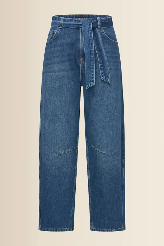 Jeans met strikceintuur